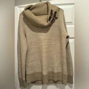 Banana Republic merino wool blend beige sweater pullover Italian yarn chunky USM